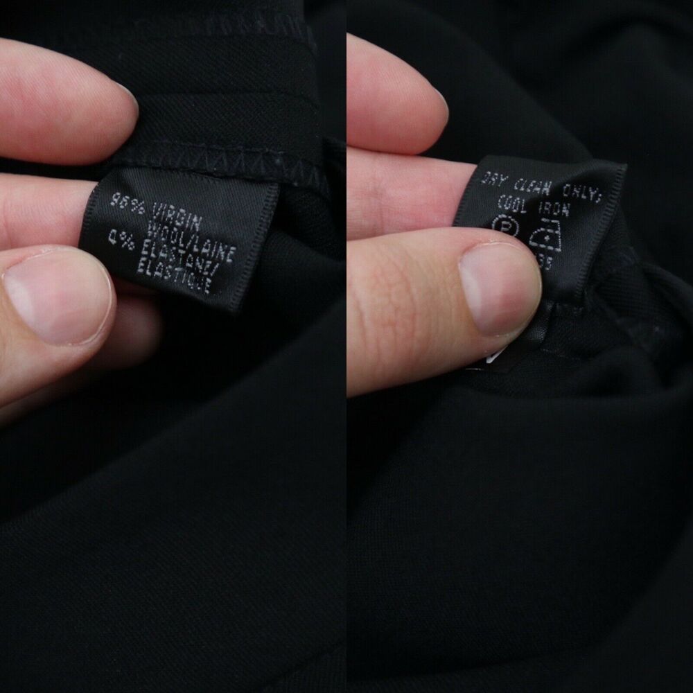Lafayette 148 New York 30" Waist Menswear Wool-Blend Trouser Pant Black - Picture 10 of 12